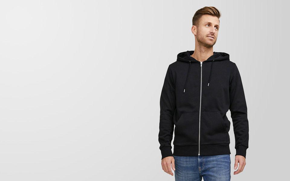 Hochwertiger Jack Jones Zip-Hoodie bedrucken Bequem, warm